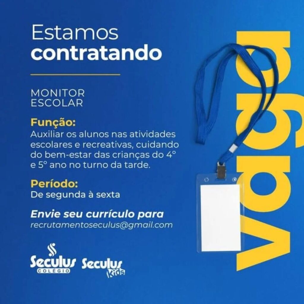 Vaga para Monitor Escolar