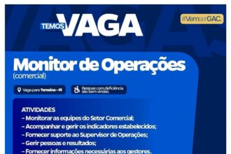 Vaga para Monitor de Operações