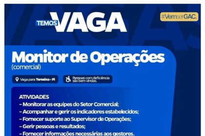 Vaga para Monitor de Operações