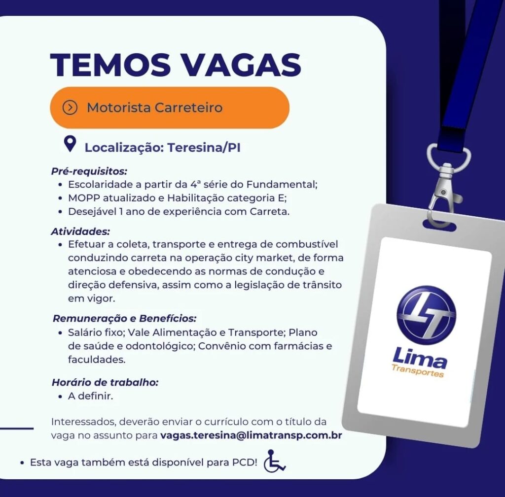 Vaga para Motorista Carreteiro
