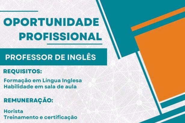 Vaga para Professor de Inglês