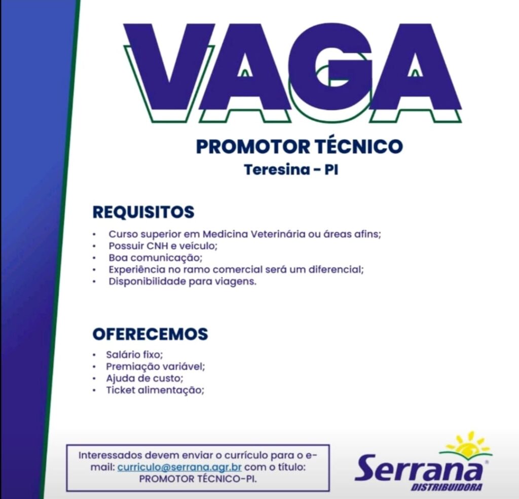 Vaga para Promotor Técnico
