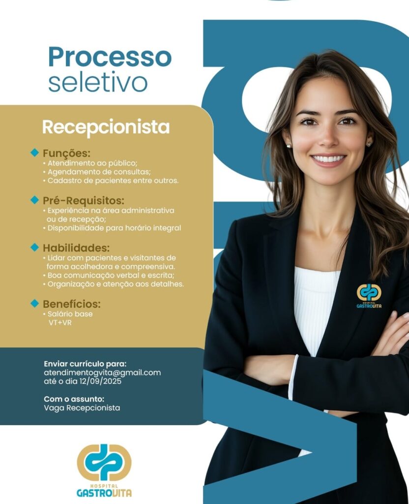 Vaga para Recepcionista