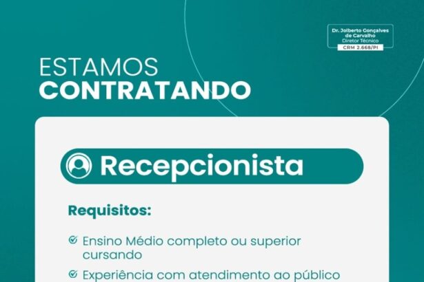 Vaga para Recepcionista