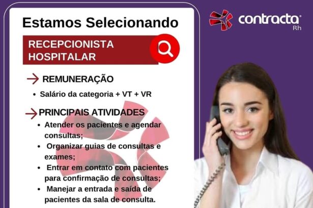 Vaga para Recepcionista Hospitalar