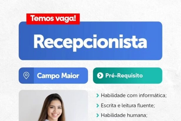 Vaga para Recepcionista em Campo Maior