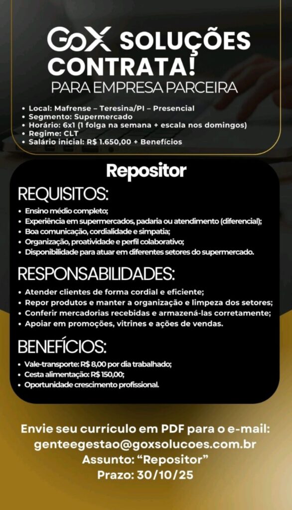 Vaga para Repositor