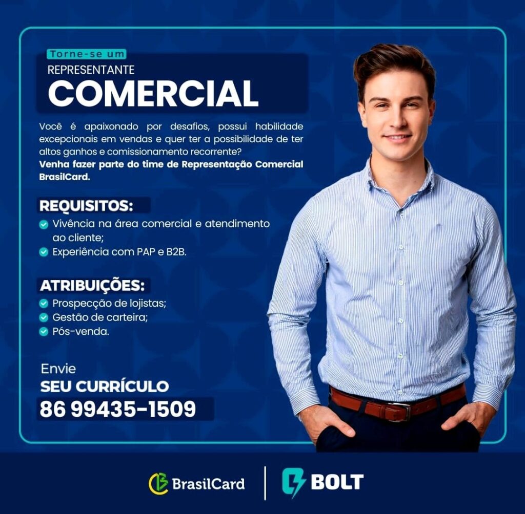Vaga para Representante Comercial