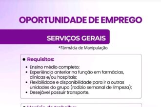 Vaga para Serviços Gerais