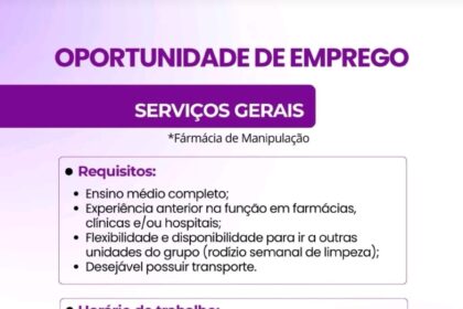 Vaga para Serviços Gerais
