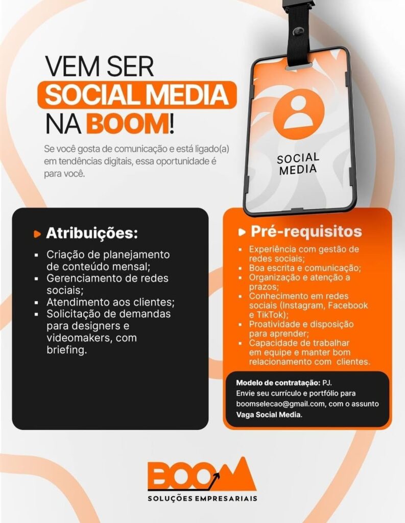 Vaga para Social Media