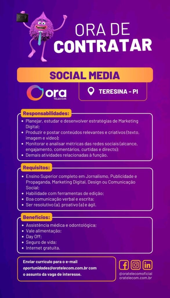 Vaga para Social Media