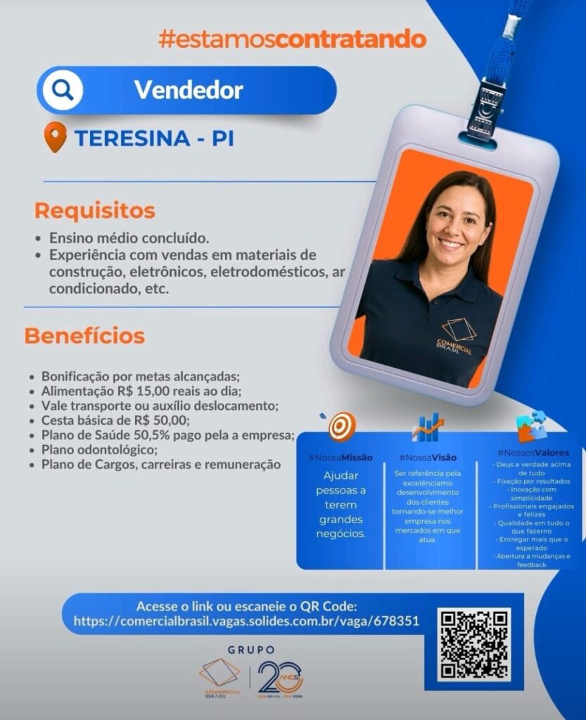 Vaga para Vendedor