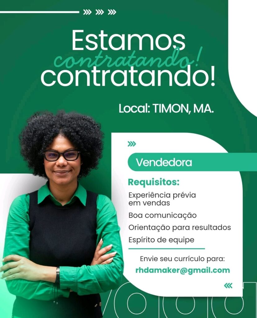 Vaga para Vendedora em Timon