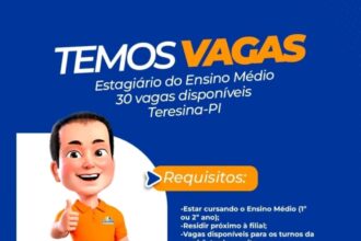 Vagas de Estágio para Ensino Médio