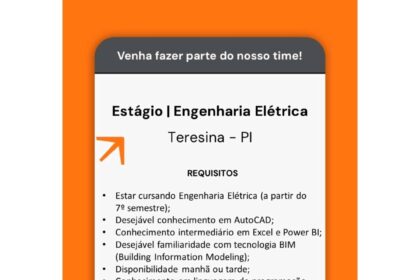Vaga de Estágio para Engenharia Elétrica