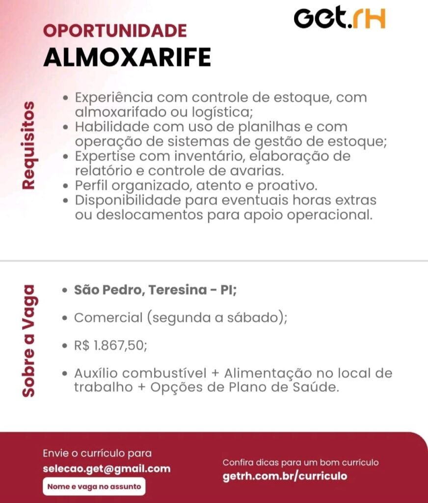 Vaga para Almoxarife