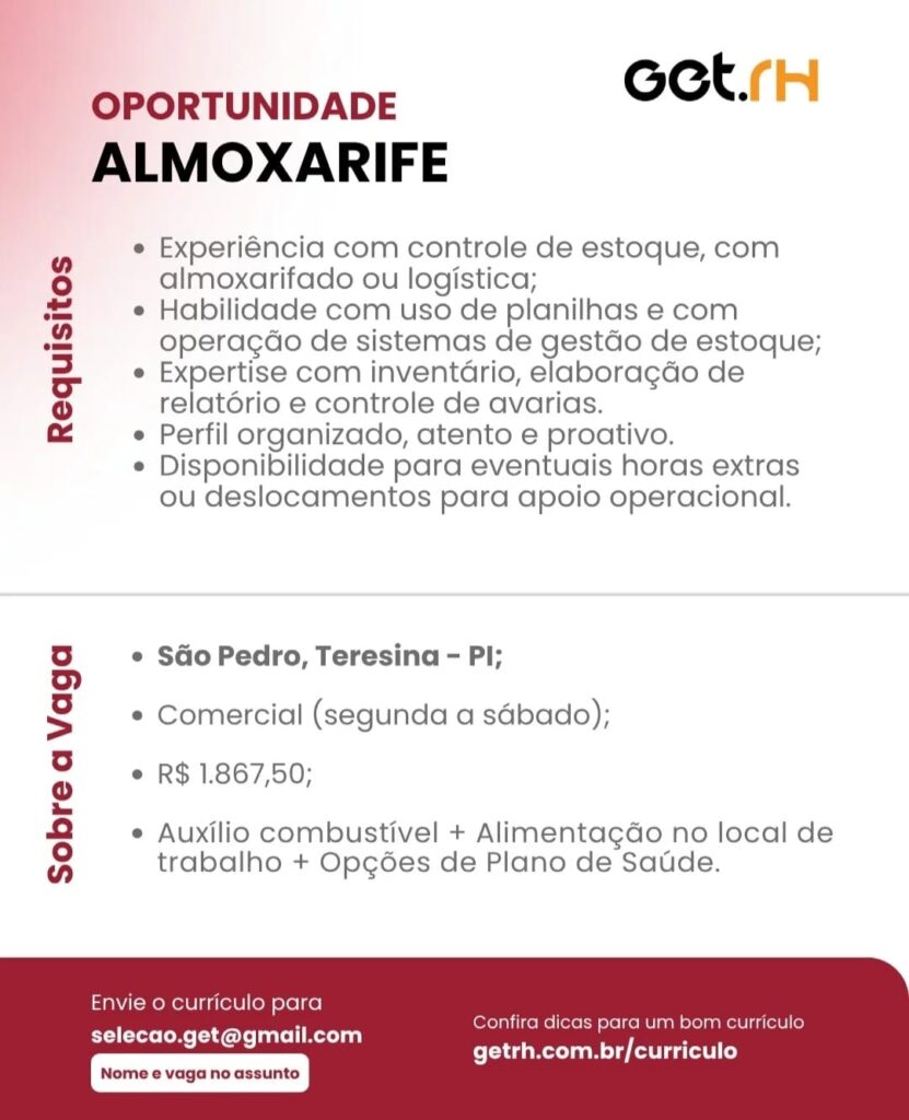 Vaga para Almoxarife