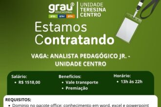 Vaga para Analista Pedagógico Jr