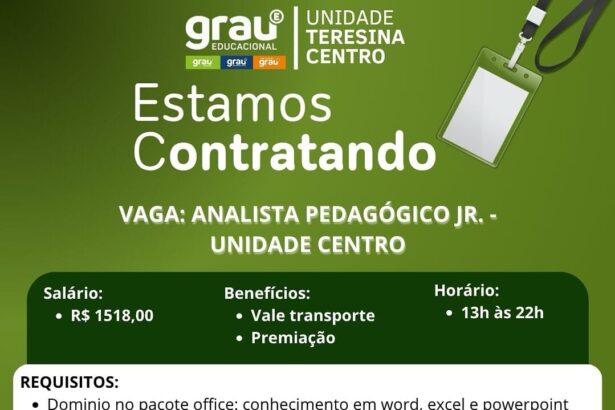 Vaga para Analista Pedagógico Jr