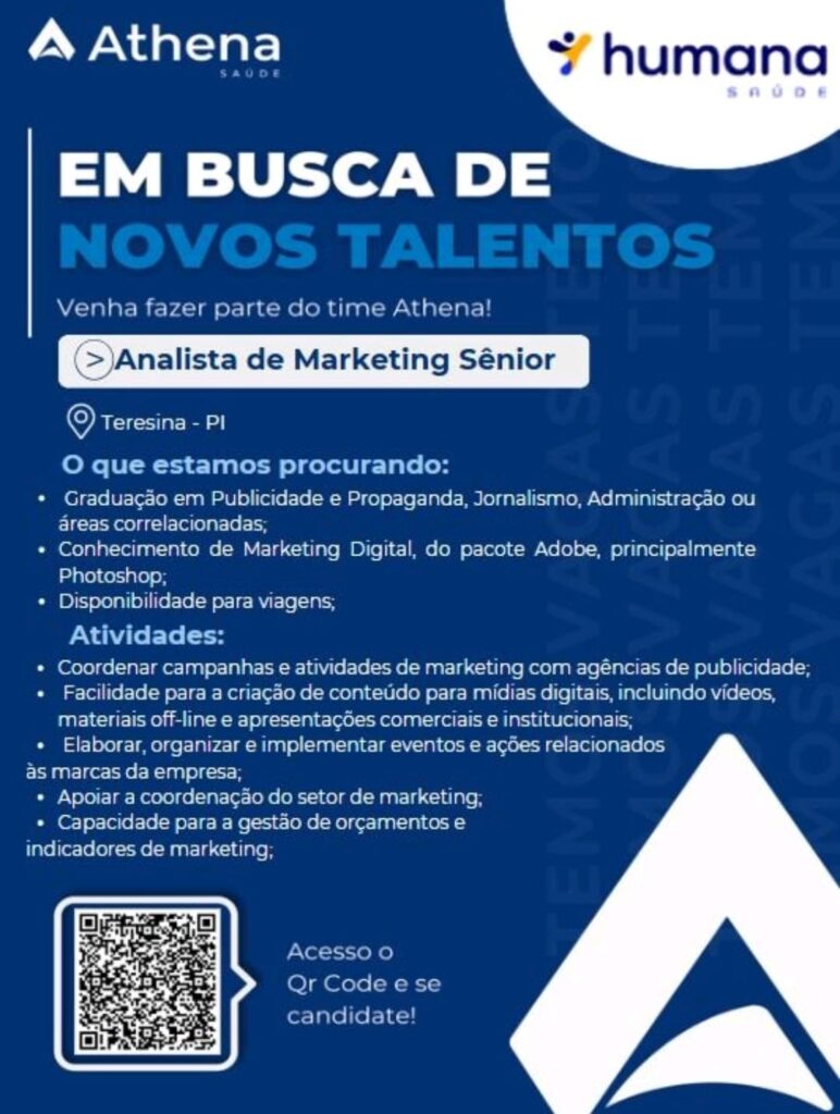 Vaga para Analista de Marketing Sênior