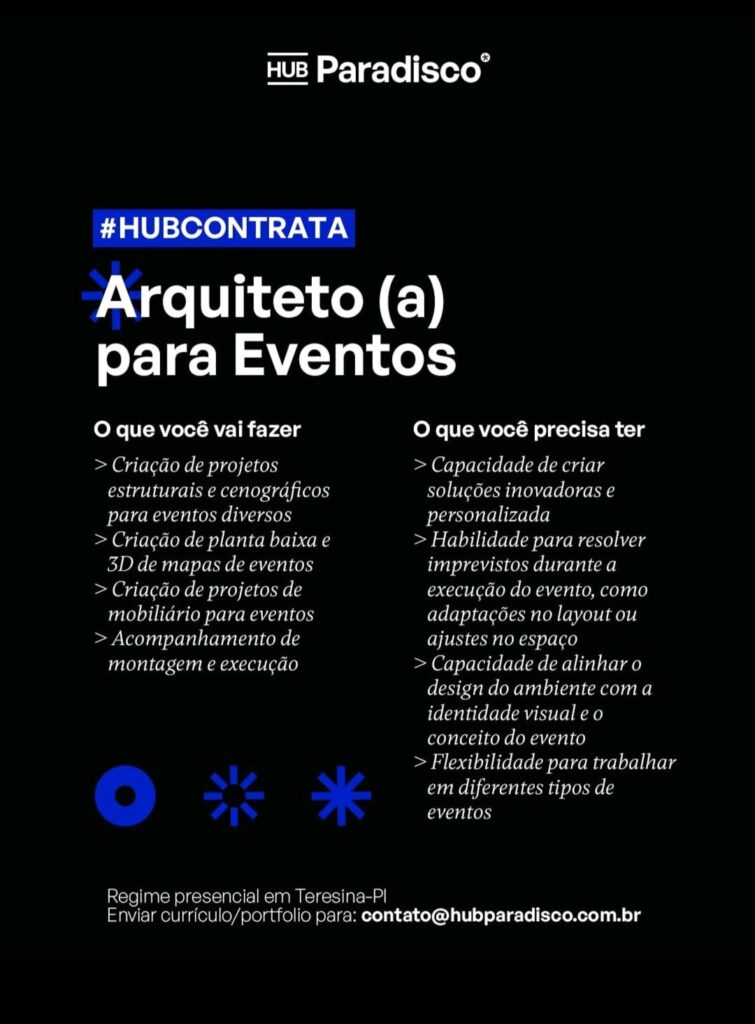 Vaga para Arquiteto(a) de Eventos