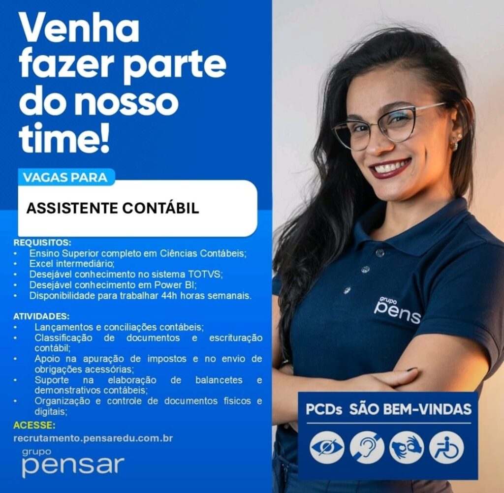 Vaga para Assistente Contábil