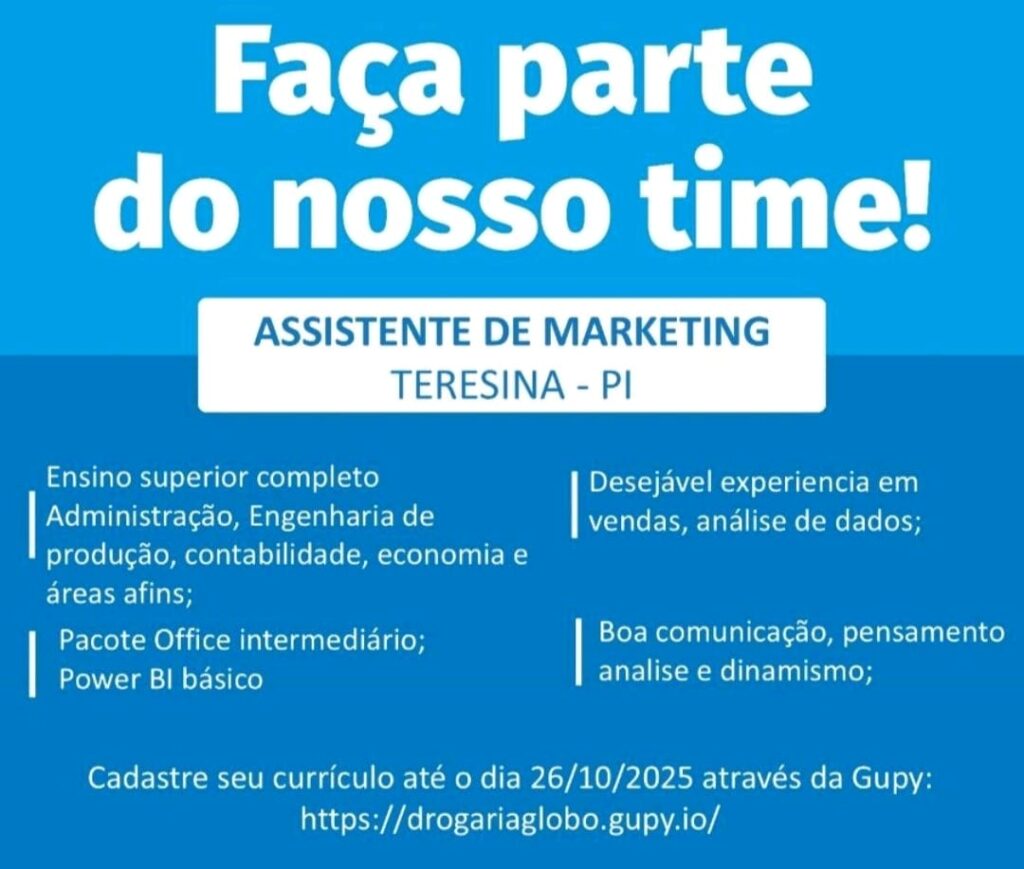 Vaga para Assistente de Marketing