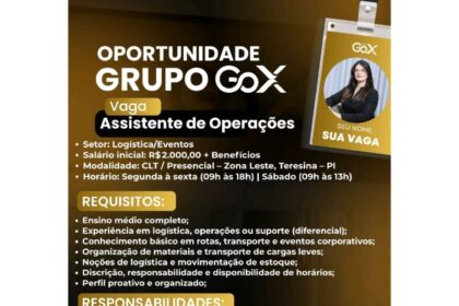 Vaga para Assistente de Operações