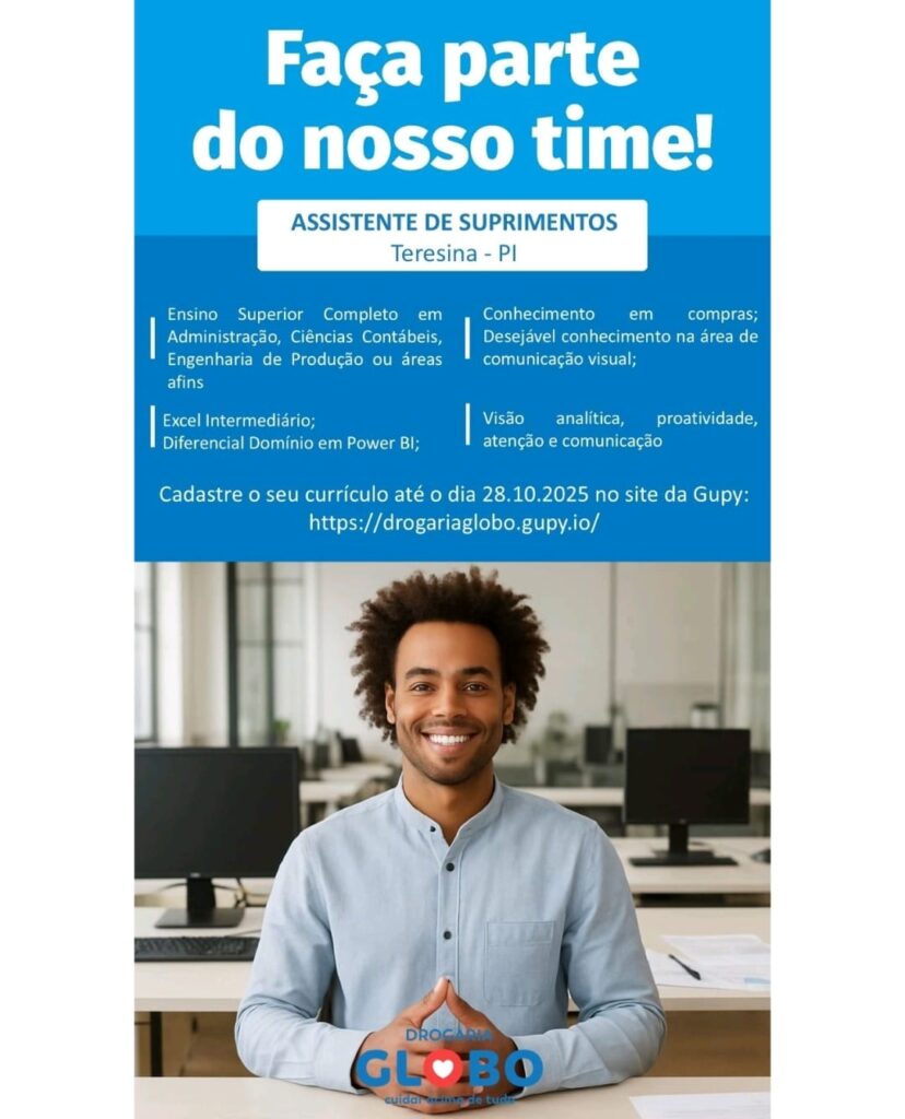 Vaga para Assistente de Suprimentos