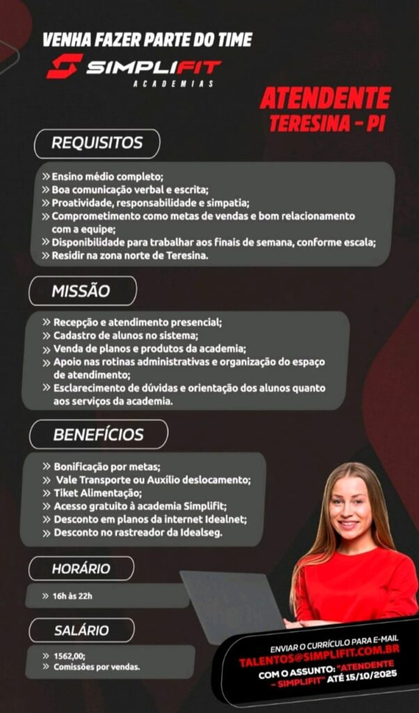 Vaga para Atendente 