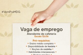 Vaga para Atendente de Cafeteria