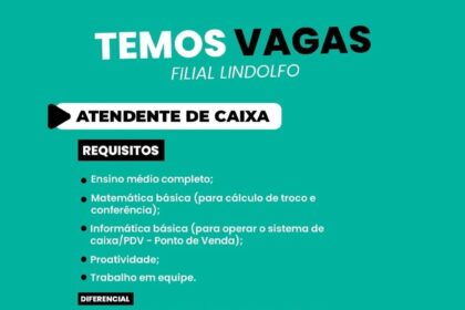 Vaga para Atendente de Caixa