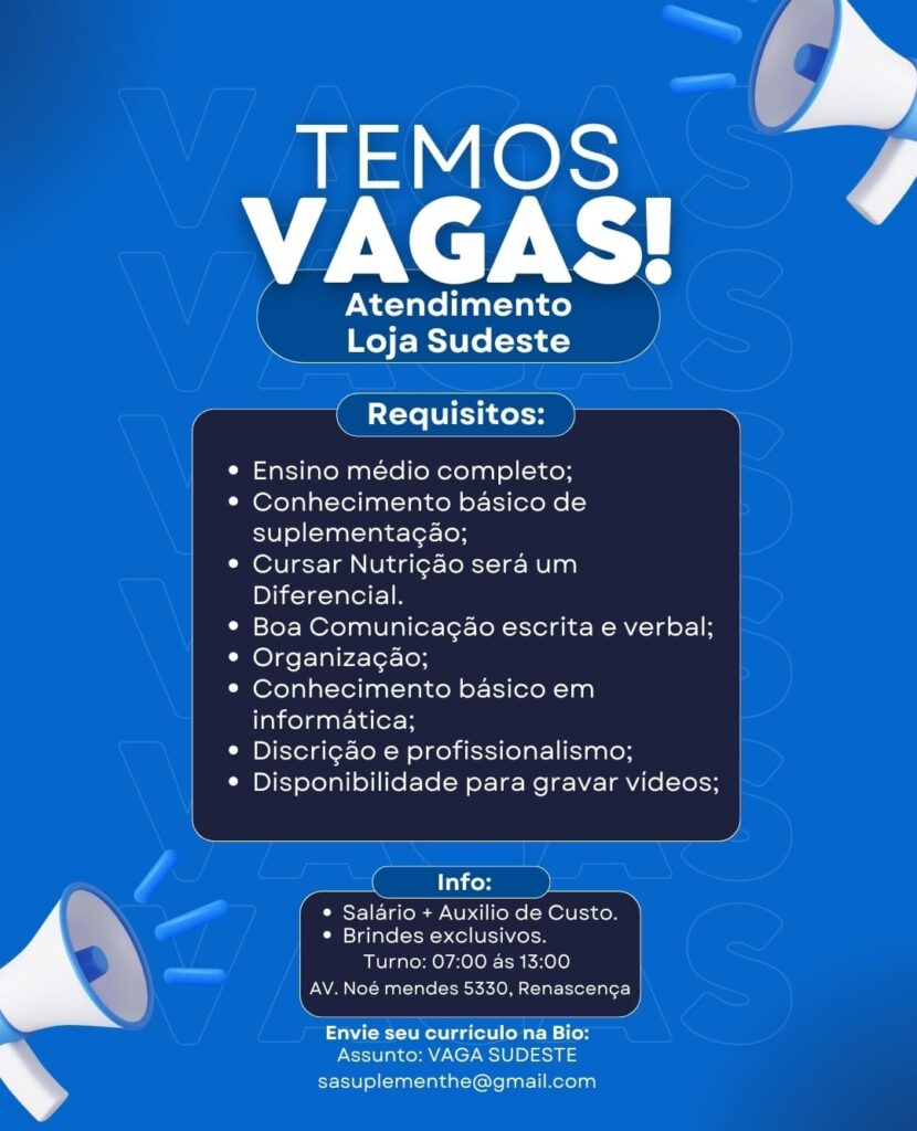 Vaga para Atendimento em Teresina
