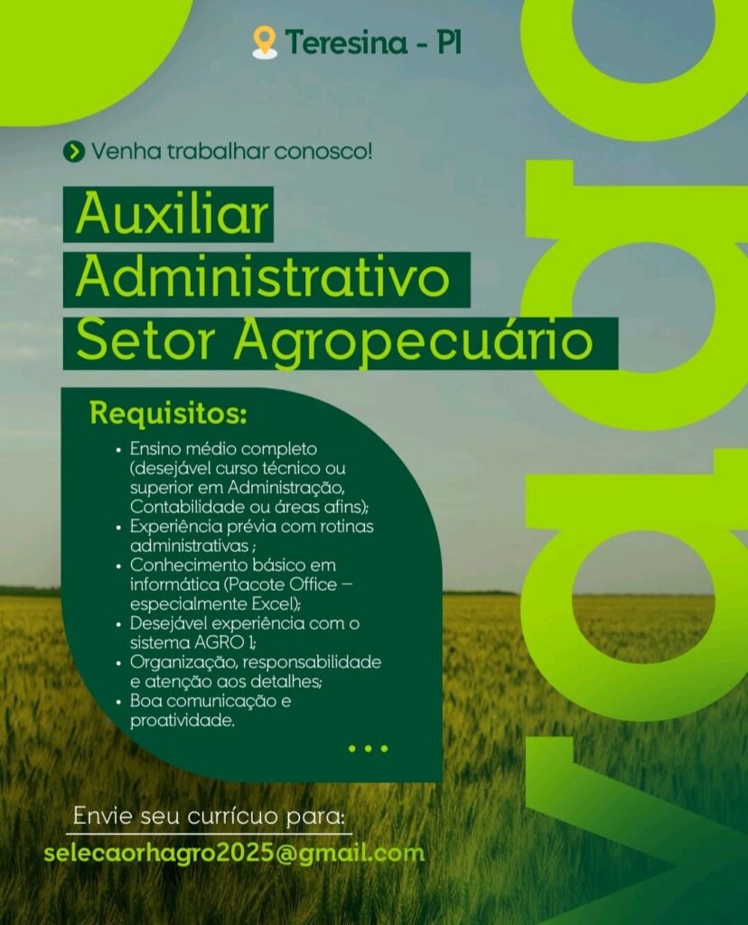 Vaga para Auxiliar Administrativo