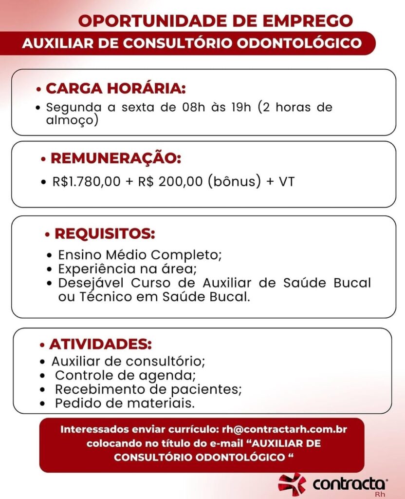 Vaga para Auxiliar de Consultório Odontológico