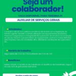 Vaga para Auxiliar de Serviços Gerias