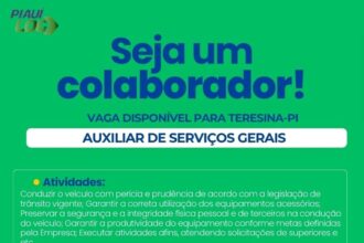 Vaga para Auxiliar de Serviços Gerias