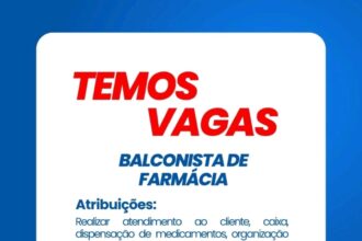 Vaga para Balconista de Farmácia