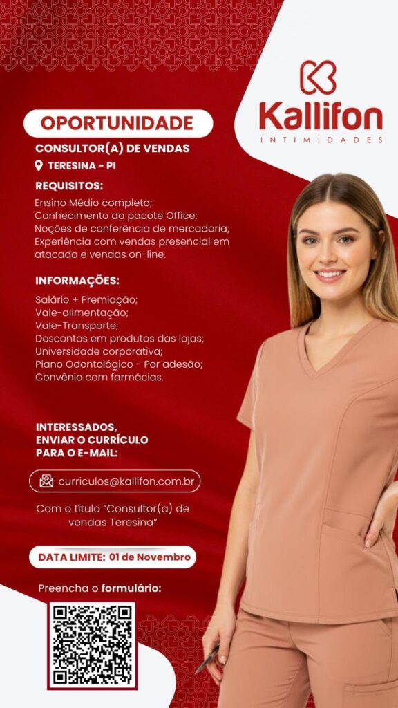 Vaga para Consultor(a) de Vendas