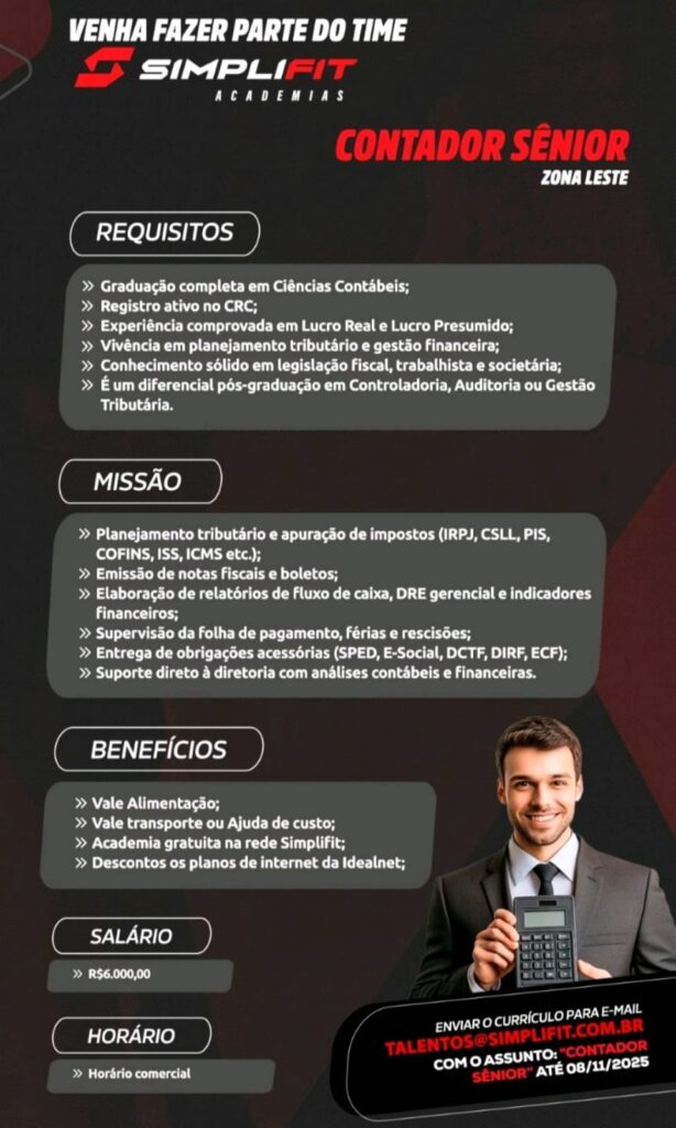 Vaga para Contador Sênior