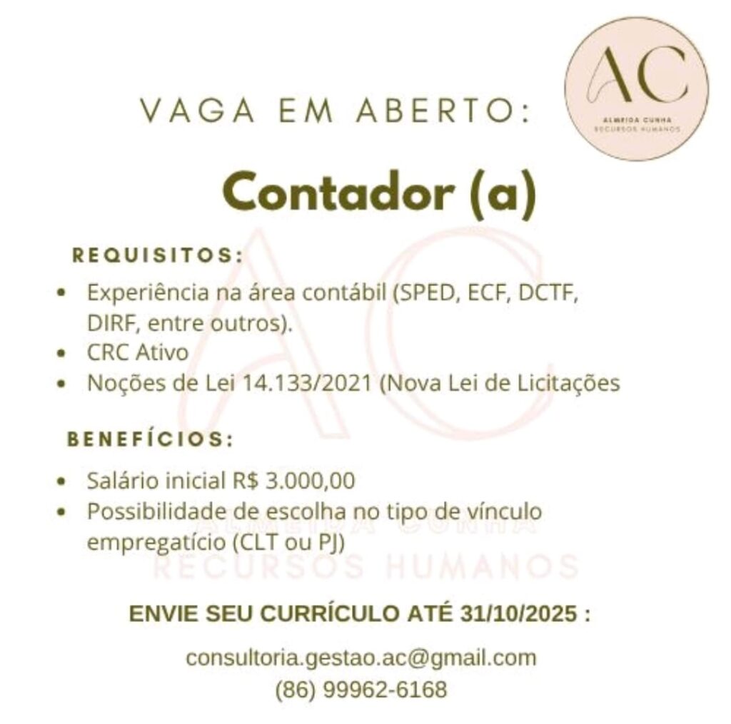 Vaga para Contador(a)