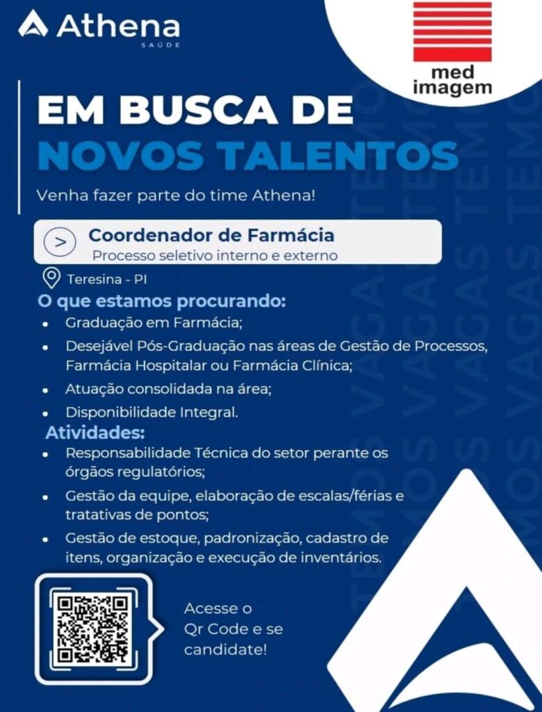 Vaga para Coordenador de Farmácia