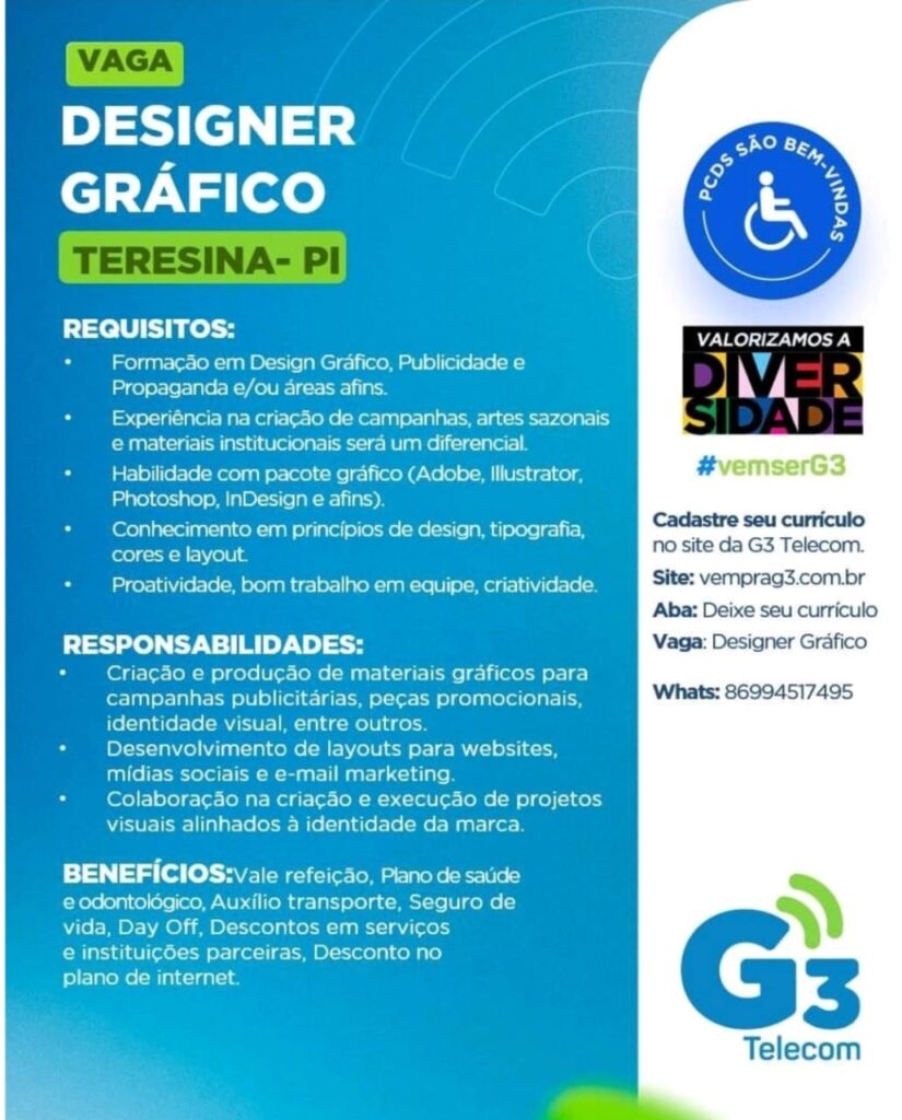 Vaga para Designer Gráfico