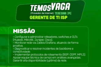 Vaga para Gerente de TI ISP