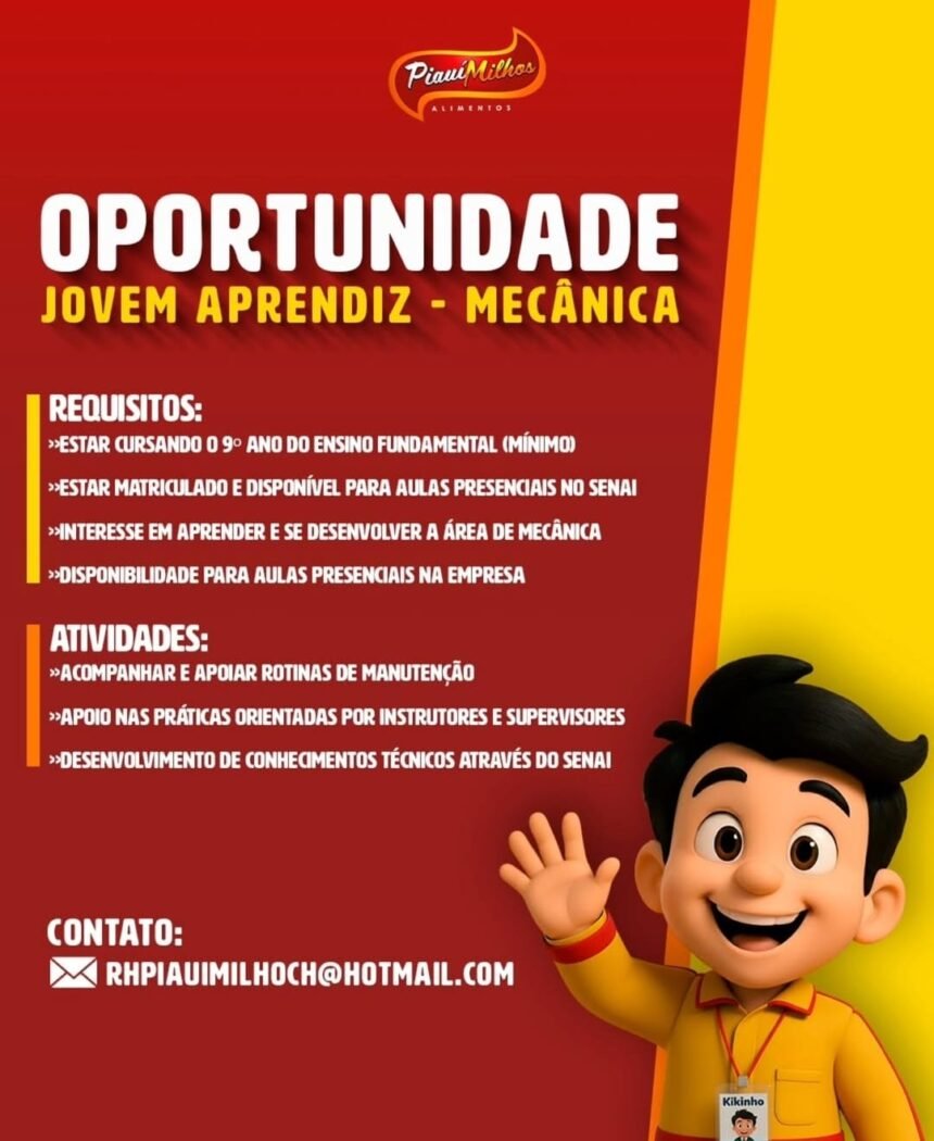 Vaga para Jovem Aprendiz