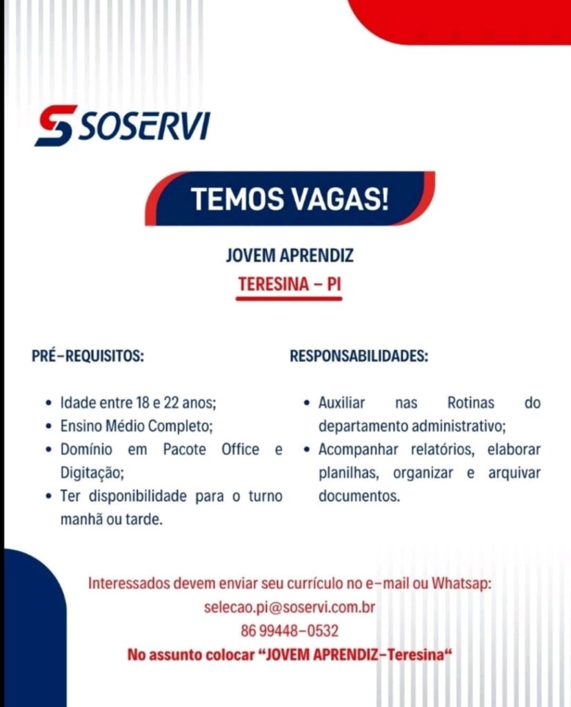 Vaga para Jovem Aprendiz
