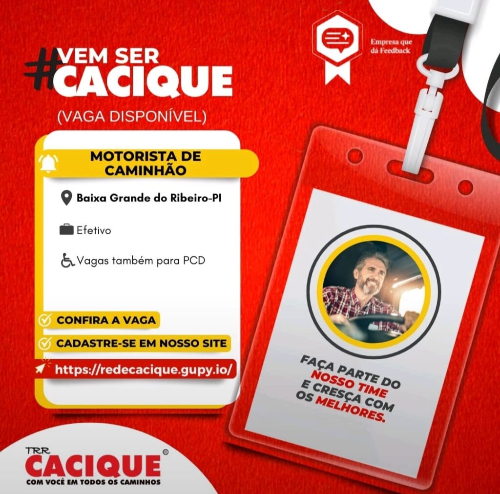 Vaga para Motorista de Caminhão em Baixa Grande do Ribeiro
