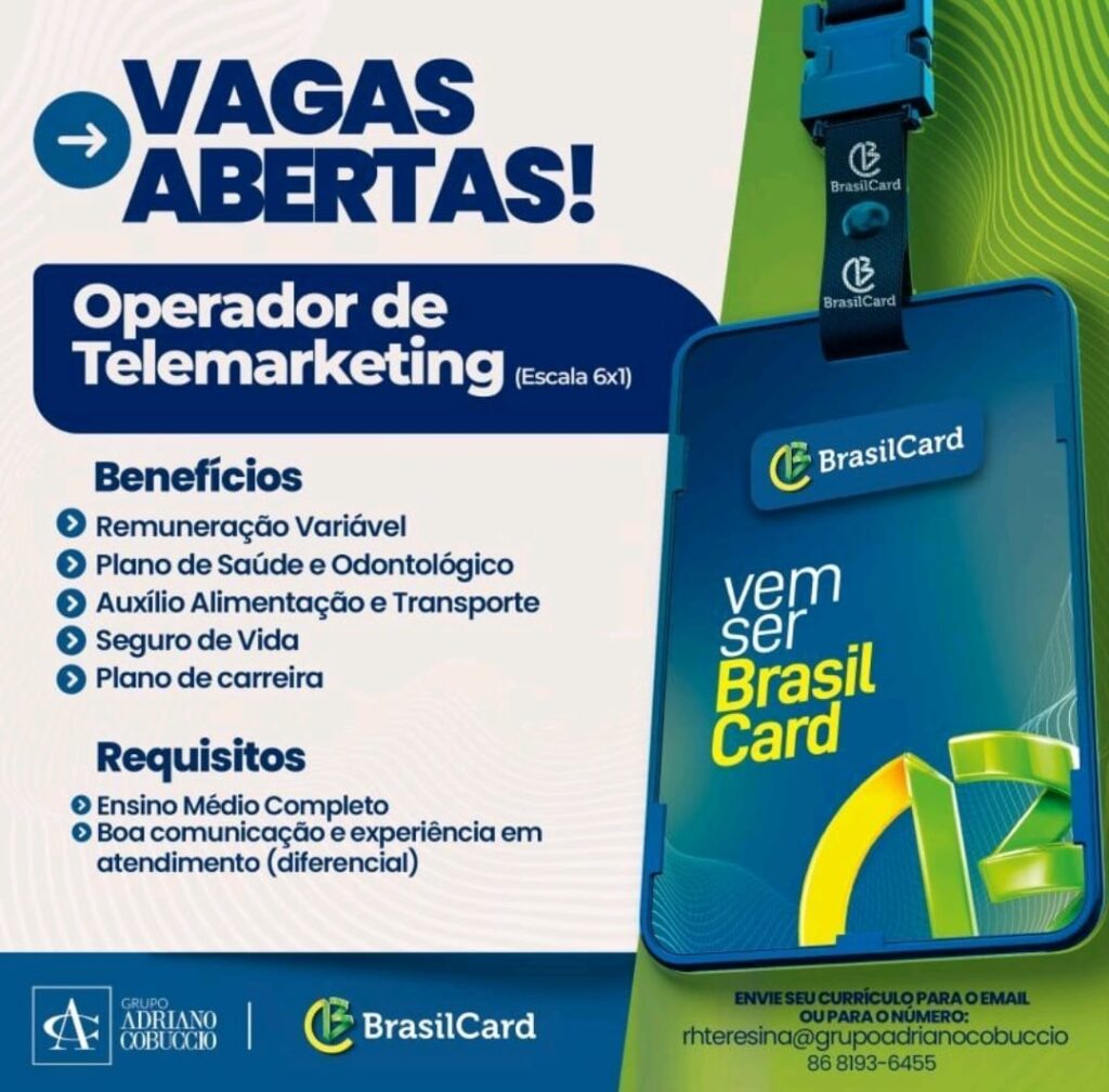 Vaga para Operador de Telemarketing