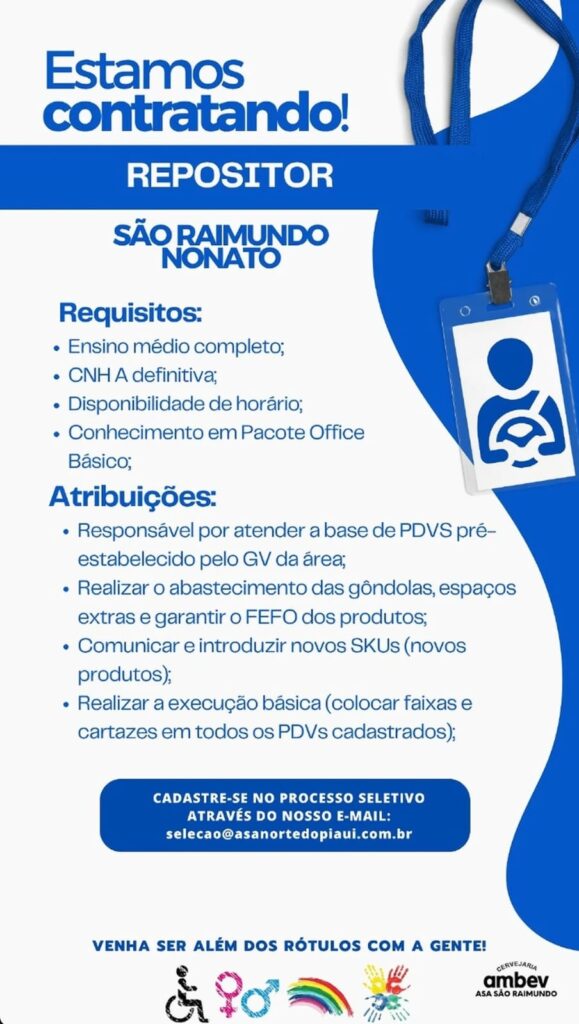 Vaga para Repositor em São Raimundo Nonato